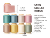 Silk Satin Ribbon with Wooden Spool 1.5" x 45 Yard (Mixed Color)