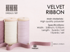 Velvet Ribbon With Wooden Spool 3/8" x 15 Yd (Pink & White)