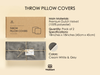 Velvet Throw Pillow Covers 18" x 18" Set (Cream White & Grey)