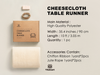 Cheesecloth Table Runner 35 x 120 Inches (Ivory)