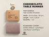 Cheesecloth Table Runner 35 x 120 Inches (Rose Taupe)