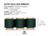 Silk Satin Ribbon With Wooden Spool 1" x 15 Yd (Dark Green)