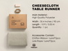 Cheesecloth Table Runner 35 x 120 Inches (Plaza Taupe)