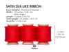 Silk Satin Ribbon with Wooden Spool 1.5" x 15 Yd (Red)