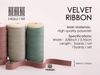 Velvet Ribbon With Wooden Spool 3/8" x 15 Yd (Red & Green)