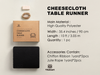 Cheesecloth Table Runner 35 x 120 Inches (Black)