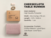 Cheesecloth Table Runner 35 x 120 Inches (Rosy Mauve)