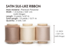 Silk Satin Ribbon with Wooden Spool 1.5” x 15 Yd (Champagne & Nude)