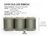 Silk Satin Ribbon with Wooden Spool 1.5” x 15 Yd (Dusty Green)