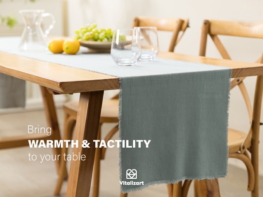 Cotton Linen Table Runner 14 x 90 Inches (Sage Green)