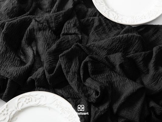 Cheesecloth Table Runner 35 x 120 Inches (Black)