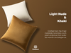 Velvet Throw Pillow Covers 18" x 18" Set (Light Nude & Khaki)