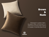 Velvet Throw Pillow Covers 18" x 18" Set (Brown & Nude)