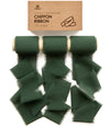 Chiffon Ribbon with Wooden Spool 2" x 15 Yd (Dark Green)