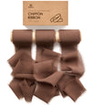 Chiffon Ribbon with Wooden Spool 2" x 15 Yd (Dark Brown)