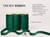 Velvet Ribbon With Wooden Spool 3/8" x 15 Yd (Dark Green)