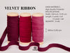 Velvet Ribbon With Wooden Spool 3/8" x 15 Yd (Burgundy & Red)