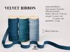 Velvet Ribbon With Wooden Spool 3/8" x 15 Yd (Blue Series)