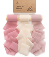 Chiffon Ribbon with Wooden Spool 2" x 15 Yd (Pink Nude & Mauve)