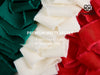 Frayed Fringe Velvet Ribbon for Christmas 1.5" x 6 Yd (White Red Green)