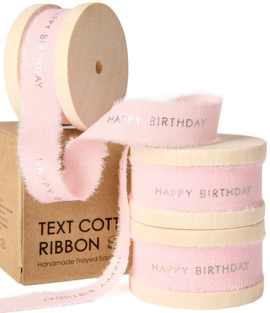 Custom Cotton Ribbon 5/8" x 15 Yd (HAPPY BIRTHDAY)