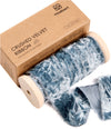 Velvet Ribbon for Christmas Frayed Edges Glossy 1" X 5 YD (Dusty Blue)