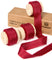 Frayed Fringe Crepe Silk Satin Ribbon 5/8" x 15 Yard (Burgundy Red)