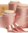 Silk Satin Ribbon With Wooden Spool 1" x 15 Yd (Light Pink)