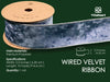 Wired Velvet Metallic Crushed Ribbon 2.5" x 10 Yd (Dusty Blue)