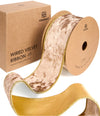 Wired Velvet Metallic Crushed Ribbon 2.5" x 10 Yd (Nude)